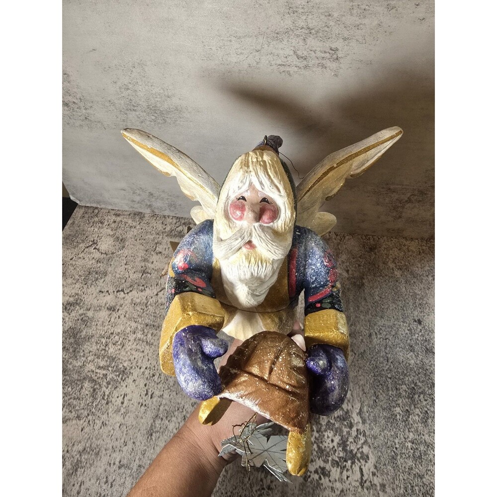 Vintage House of Hatten Fire and Ice Pixie Elf Santa 11" Ornament 1999 Rare
